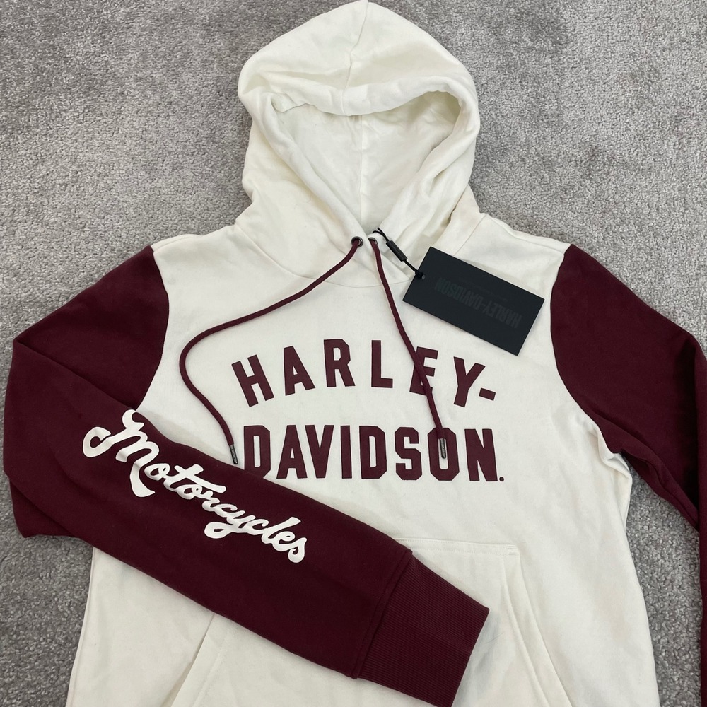 Harley Davidson Hoodie Womens Medium Biker Streetwear Colorblock NWT